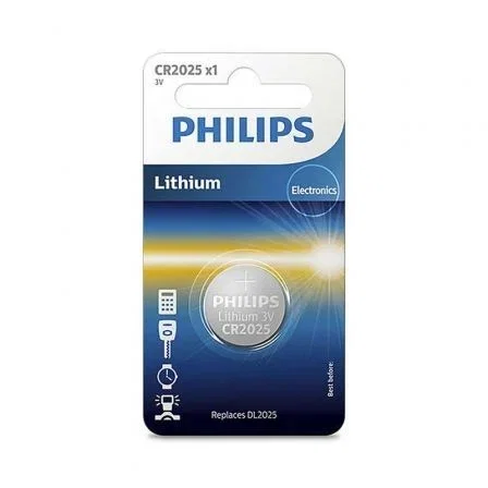 Philips CR2025 Pila de Botón de Litio 3V - Blister de 1 unidad Philips CR2025 Pila de Botón de Litio 3V - Blister de 1 unidad