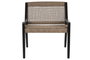 DKD Home Decor Silla de Teca y Fibra Negra