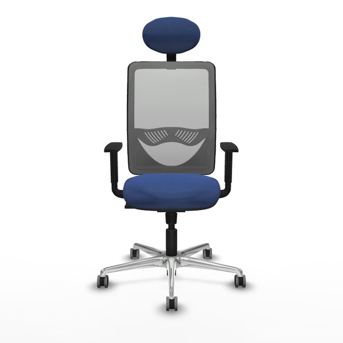 PIQUERAS Y CRESPO Silla de oficina Zulema con mecanismo Sincro, Tela Azul marino y Malla Gris PIQUERAS Y CRESPO Silla de oficina Zulema con mecanismo Sincro, Tela Azul marino y Malla Gris