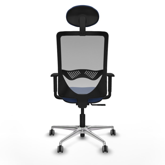PIQUERAS Y CRESPO Silla de oficina Zulema con mecanismo Sincro, Tela Azul marino y Malla Gris PIQUERAS Y CRESPO Silla de oficina Zulema con mecanismo Sincro, Tela Azul marino y Malla Gris