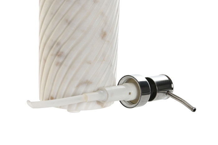 DKD Home Decor Dosificador Blanco Dorado Marmol Metal 8 x 20 x 8 cm (4 Unidades)