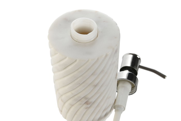 DKD Home Decor Dosificador Blanco Dorado Marmol Metal 8 x 20 x 8 cm (4 Unidades)