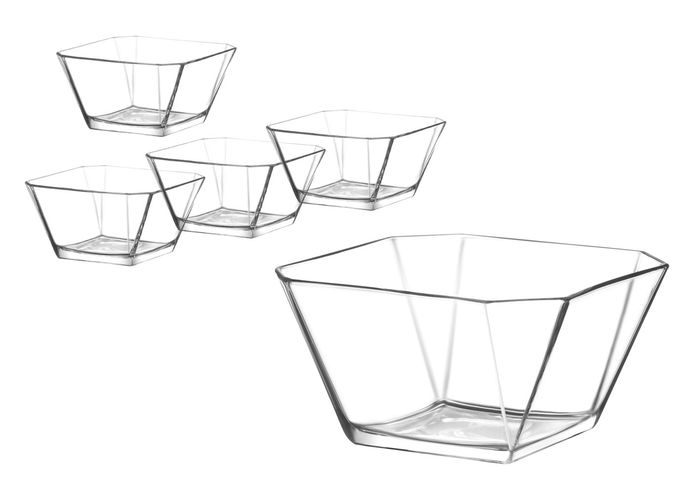 LAV Set 4 Bols 300 cc + Ensaladera 1.9 L Colección Karen Medidas Bols 10.5x5.7 cm Ensaladera 19.6x10 cm (4 Cajas)