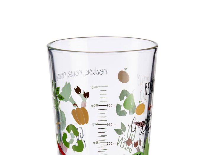 Vivalto Vaso Medidor Organic 450 ml Vidrio Estampado Organic 8.7x14.8x8.7 cm (Set de 36)