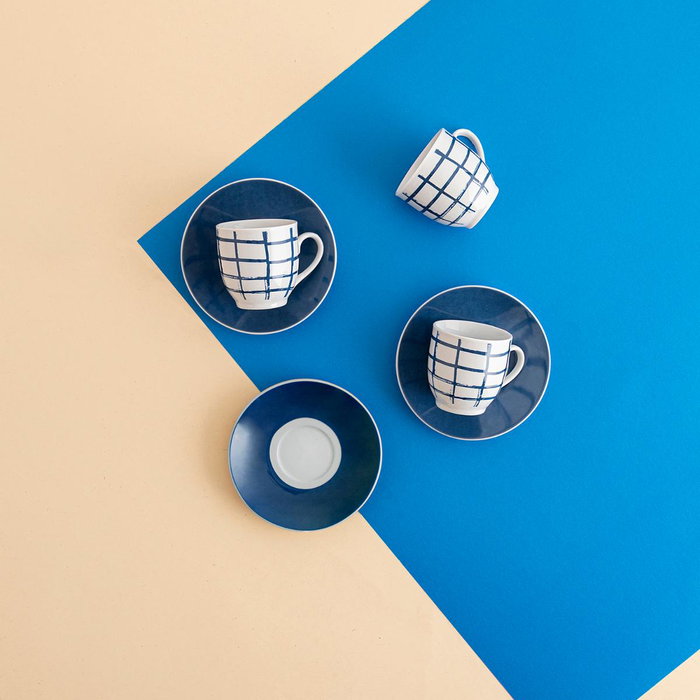 Quid Set de 6 Tazas con Plato Kansas Azul Quid Set de 6 Tazas con Plato Kansas Azul