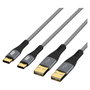 EFB Elektronik Set de 2 Cables USB-A a USB-C 60W 3m Gris