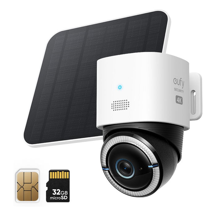 EUFY S330 Cámara de seguridad IP 4G LTE Exterior Inalámbrico 4K con Panel Solar Incluido