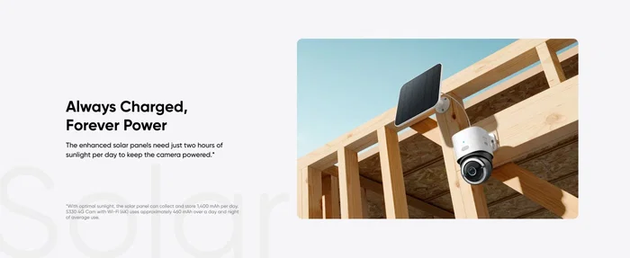 Eufy T86P2321 Cámara de Seguridad Exterior 4K Bala con Panel Solar, 4G LTE y WiFi, Visión Nocturna en Color, 360°, Batería 9400mAh, Audio Bidireccional, Blanco