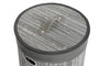 DKD Home Decor Cesta Ropa Tradicional Gris Blanco Set de 3 Piezas Bambú Poliéster Algodón MDF 38 x 60 x 38 cm