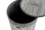 DKD Home Decor Cesta Ropa Tradicional Gris Blanco Set de 3 Piezas Bambú Poliéster Algodón MDF 38 x 60 x 38 cm