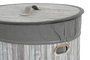 DKD Home Decor Cesta Ropa Tradicional Gris Blanco Set de 3 Piezas Bambú Poliéster Algodón MDF 38 x 60 x 38 cm