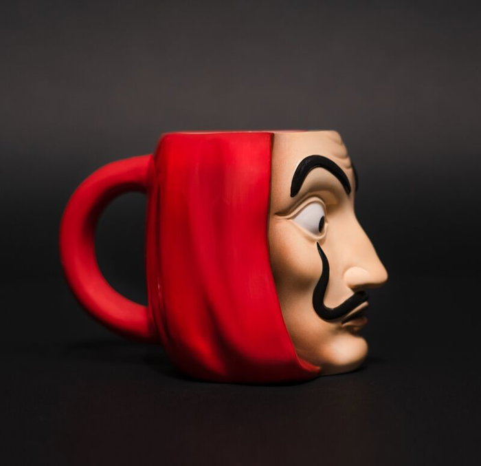 ERIK Taza 3D Máscara La Casa de Papel Dalí 350ml - Cerámica Coleccionable para Fans de la Serie de TV