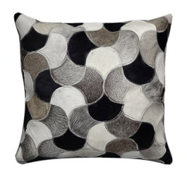 DKD Home Decor Cojín de Piel y Poliéster Negro 40x10x40 cm (Pack de 4)