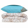 Aucune Juego de cama Turquesa con funda nórdica 220x240 cm y 2 fundas de almohada 60x60 cm