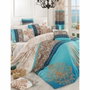 Aucune Juego de cama Turquesa con funda nórdica 220x240 cm y 2 fundas de almohada 60x60 cm