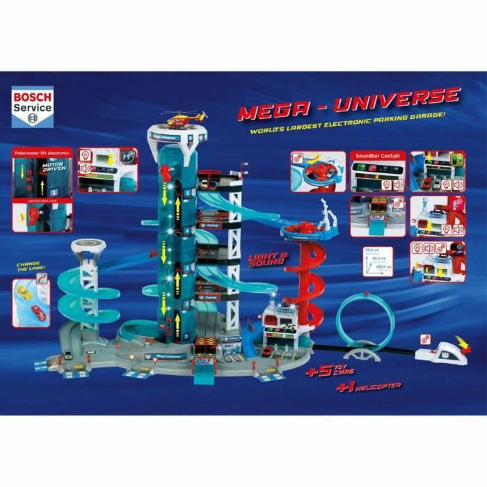 Klein Garage Bosch Car Service Mega Universe con 5 vehículos