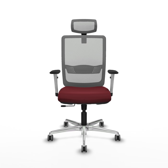 PIQUERAS Y CRESPO Silla de oficina Haches con mecanismo Sincro/Traslack, Granate y Gris PIQUERAS Y CRESPO Silla de oficina Haches con mecanismo Sincro/Traslack, Granate y Gris