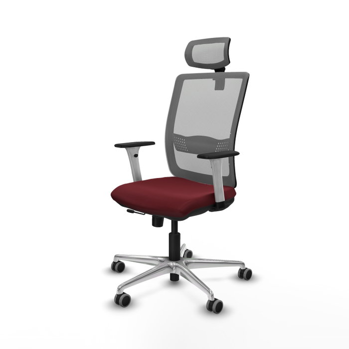PIQUERAS Y CRESPO Silla de oficina Haches con mecanismo Sincro/Traslack, Granate y Gris PIQUERAS Y CRESPO Silla de oficina Haches con mecanismo Sincro/Traslack, Granate y Gris