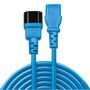 LINDY Alargador de Red IEC C14 a C13, Cable de 0.5 Metros, Color Azul