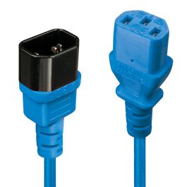 LINDY Alargador de Red IEC C14 a C13, Cable de 0.5 Metros, Color Azul