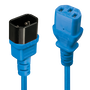 LINDY Alargador de Red IEC C14 a C13, Cable de 0.5 Metros, Color Azul