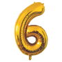 Party Time Globo Cifra Dorado, Altura 85 cm, Decoración Cumpleaños y Fiestas, Reutilizable
