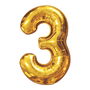 Party Time Globo Cifra Dorado, Altura 85 cm, Decoración Cumpleaños y Fiestas, Reutilizable