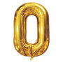 Party Time Globo Cifra Dorado, Altura 85 cm, Decoración Cumpleaños y Fiestas, Reutilizable