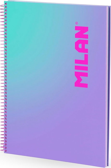 Milan Cuaderno Espiral Colección Sunset A4 Tapa Dura Lila 90 Hojas