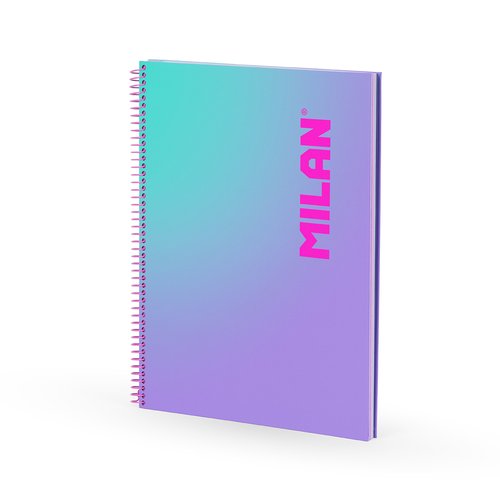 Milan Cuaderno Espiral Colección Sunset A4 Tapa Dura 90 Hojas Lila