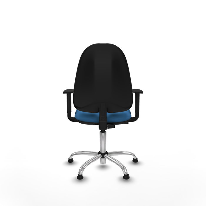 PIQUERAS Y CRESPO Silla de oficina Algarra, Similpiel Azul claro, Base cromada
