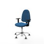 PIQUERAS Y CRESPO Silla de oficina Algarra, Similpiel Azul claro, Base cromada
