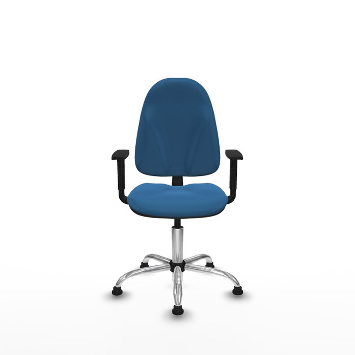 PIQUERAS Y CRESPO Silla de oficina Algarra, Similpiel Azul claro, Base cromada