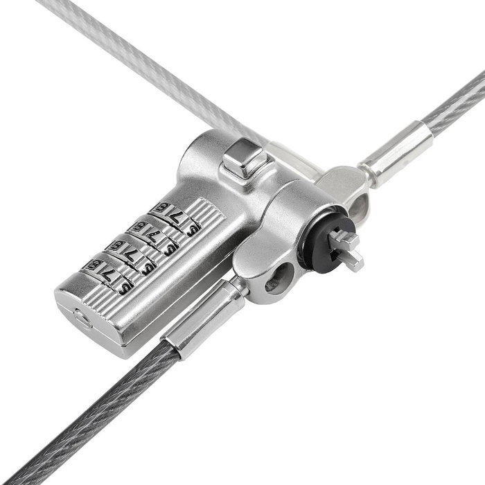 StarTech.com Cable de Seguridad Universal de 2m con Combinación para Noble Wedge, Nano y K-Slot