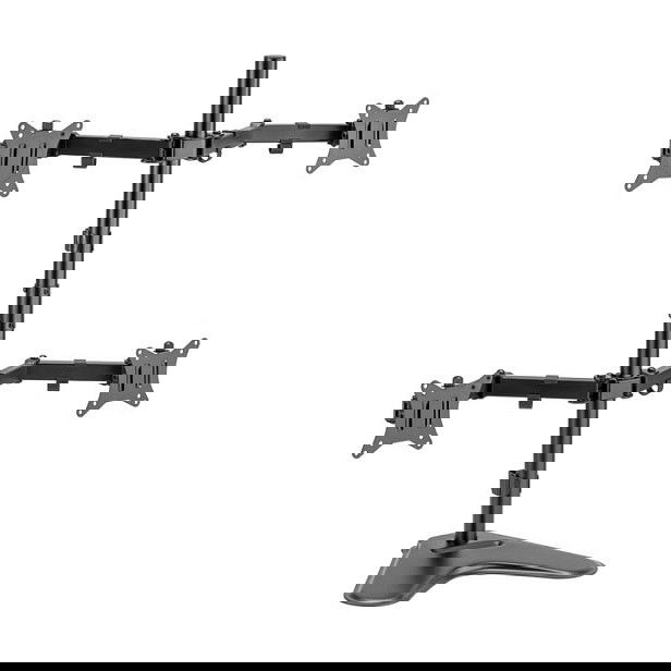 EQUIP Soporte de Mesa Articulado para 4 Monitores 17"-32", 9kg por Pantalla, 360 Grados, Rotación e Inclinación, Ajuste de Altura, VESA 100x100, Negro - Retail