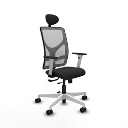 PIQUERAS Y CRESPO Silla de oficina Motilla con mecanismo Sincro/Traslack, Negro y Gris
