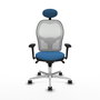 PIQUERAS Y CRESPO Silla de oficina Jorquera con mecanismo Sincro, Azul claro y Blanco