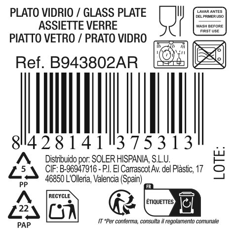 La Mediterranea Plato de Postre Diamond ø18.5cm