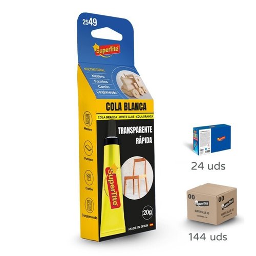 Supertite Cola blanca secado transparente, 20 g