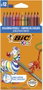 BIC Evolution Stripes Lápices de Colores Kids, Estuche de 12 unidades Surtidas