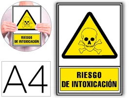 Archivo 2000 Pictograma Riesgo de Intoxicación PVC Amarillo Luminiscente 210x297 mm