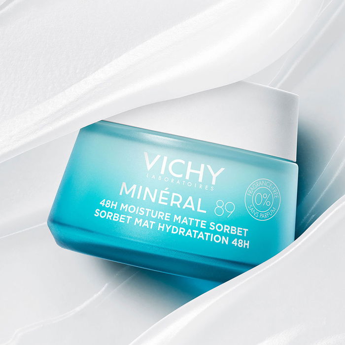 Vichy Mineral 89 Gel Sorbete Mate Hidratante 48H con Ácido Hialurónico para Pieles Mixtas y Grasas 50 ml