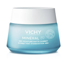 Vichy Mineral 89 Gel Sorbete Mate Hidratante 48H con Ácido Hialurónico para Pieles Mixtas y Grasas, 50 ml