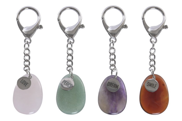 DKD Home Decor Llavero de Piedra Zinc Surtido de 4 Tipos DKD Home Decor Llavero de Piedra Zinc Surtido de 4 Tipos