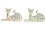 DKD Home Decor Figura de Gato en Resina, Surtido de 2 Modelos, Verde y Beige