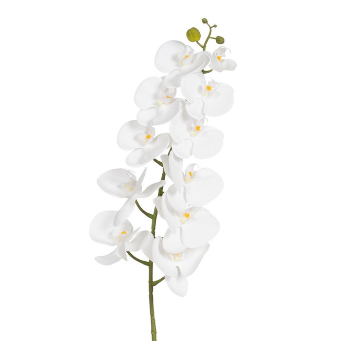 Flor Orquídea Blanco Tejido Decoración 107 cm (Set de 6)
