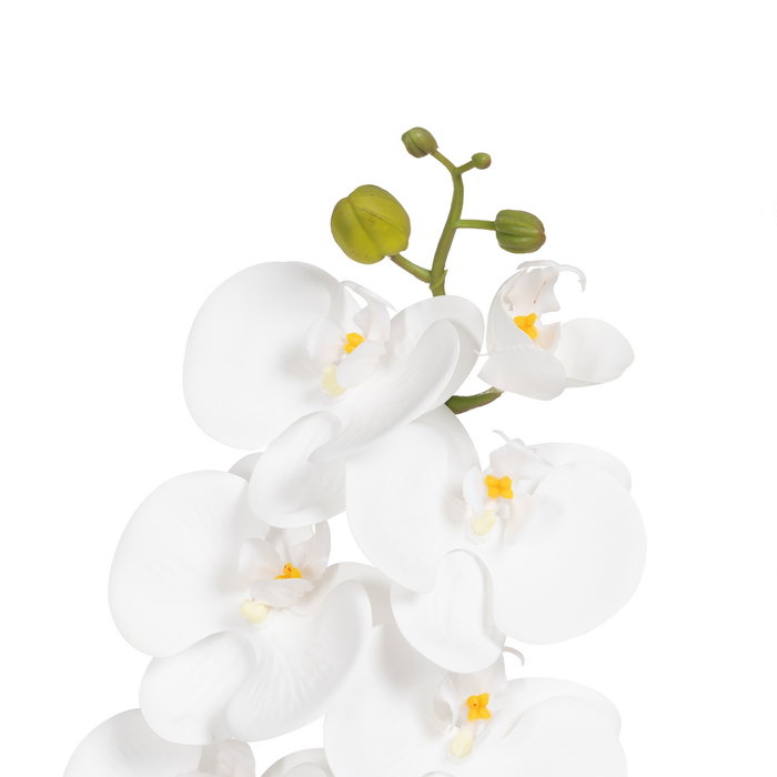 Flor Orquídea Blanco Tejido Decoración 107 cm (Set de 6)