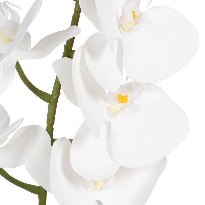 Flor Orquídea Blanco Tejido Decoración 107 cm (Set de 6)