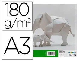 Liderpapel Cartulina A3 180g/m2 Blanco Paquete 30 Hojas en Carpeta Dossier Transparente con Cierre