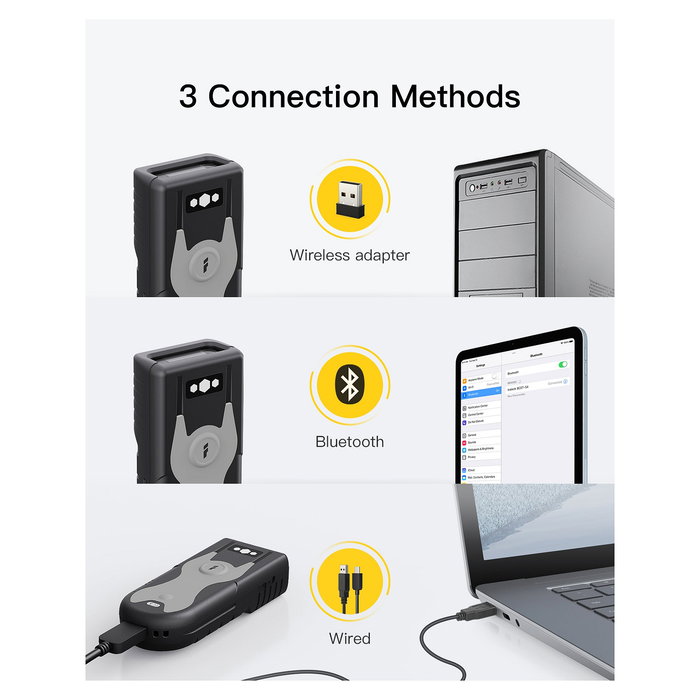 Inateck Lector de Códigos de Barras Portátil BCST-43_gray, 1D CMOS, Bluetooth 5.0 Inalámbrico y Cableado Inateck Lector de Códigos de Barras Portátil BCST-43_gray, 1D CMOS, Bluetooth 5.0 Inalámbrico y Cableado